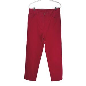 Lauren Ralph Lauren Red High Rise Straight Leg Jeans Women's Size 12 (32" Waist)